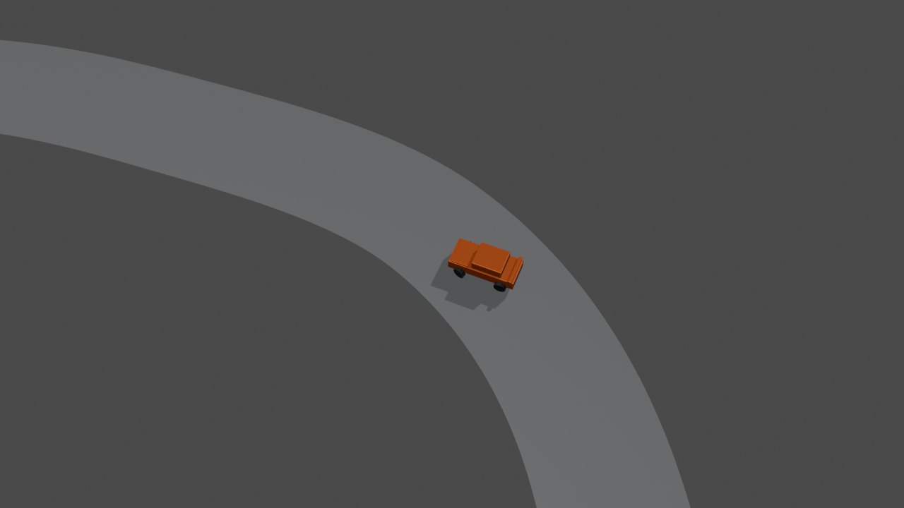 Blender overhead test of a drift trajectory